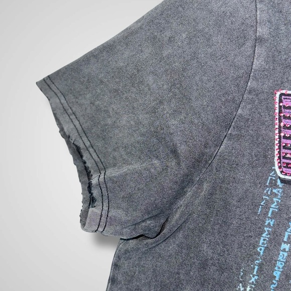 Valabasas Tee Robotics Tour Vintage Black XXL Burnout Graphic Embellished Meta - Picture 6 of 13